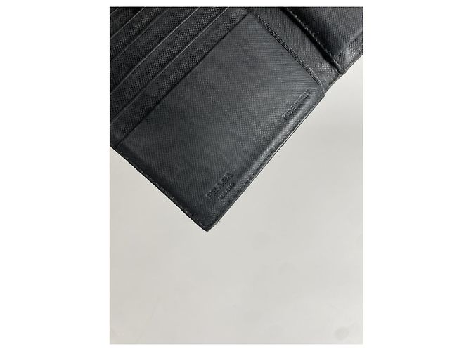 Prada Tessuto  Black Leather Wallet - view 5