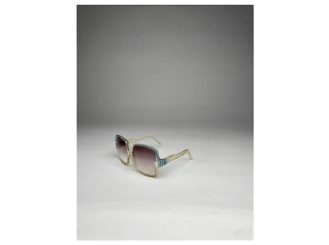 Occhiali da sole in plastica blu Balenciaga - vista 2