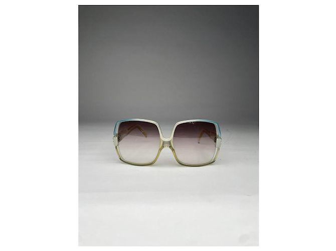 Occhiali da sole in plastica blu Balenciaga - vista 3