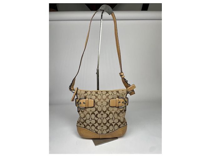 Borsa a mano in pelle marrone Sufflette Signature di Coach - vista 5
