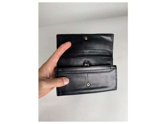 Céline Celine Triomphe Black Leather Wallet - view 3