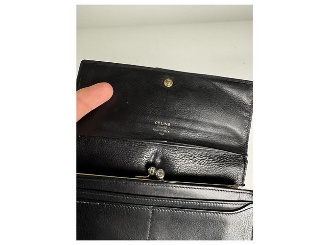 Céline Celine Triomphe Black Leather Wallet - view 4