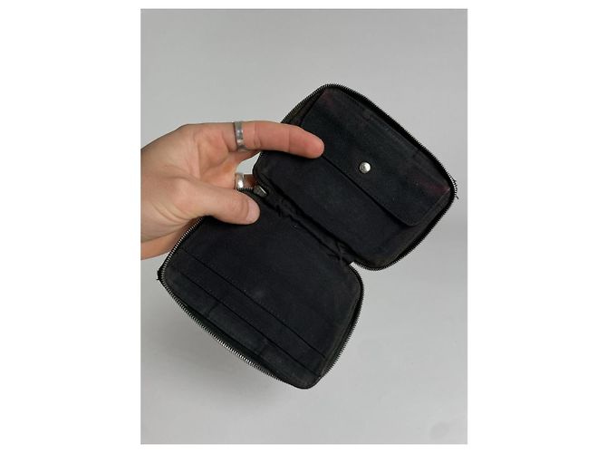 Billetera de algodón negro Hermès - vista 3