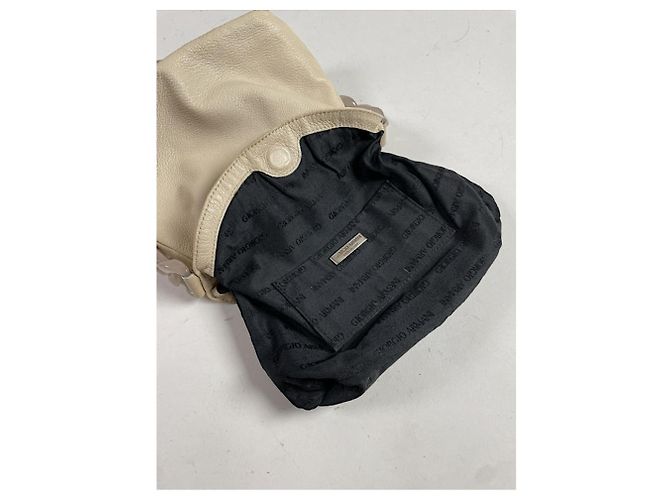 Borsa a mano in pelle beige Giorgio Armani - vista 5