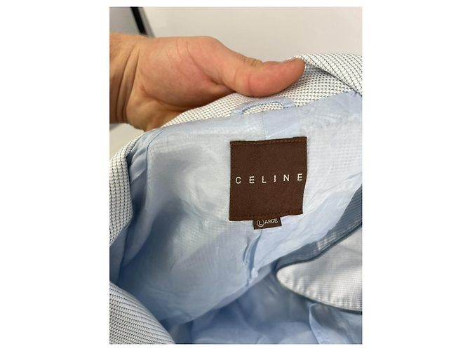 Céline Abrigo trench de seda turquesa Celine - vista 5