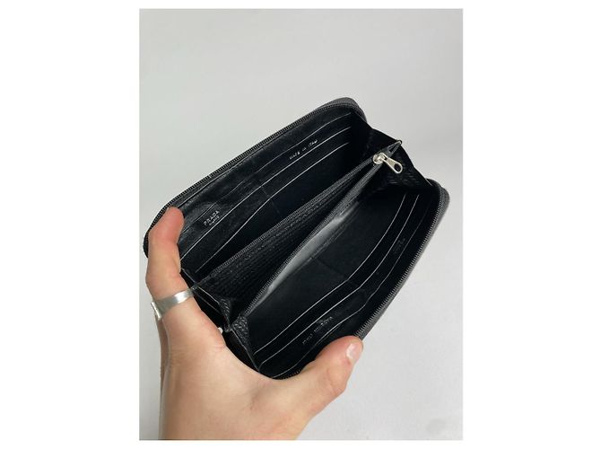 Billetera de algodón negro Prada - vista 3