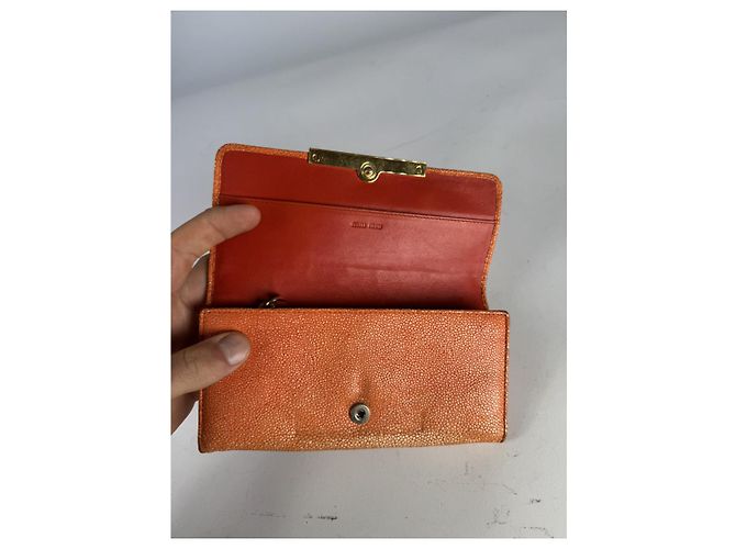 Cartera de cuero naranja Miu Miu - vista 3