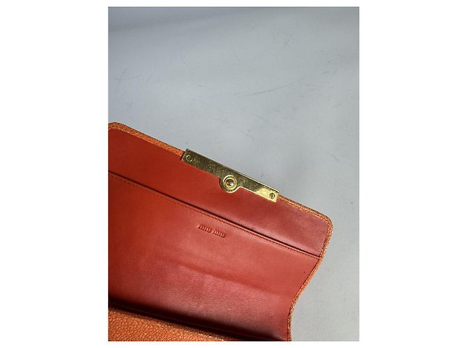 Cartera de cuero naranja Miu Miu - vista 4