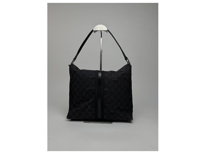 Borsa a mano Gucci Jackie 1961 in cotone nero - vista 5