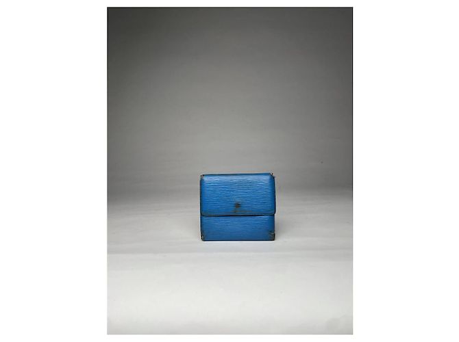 Louis Vuitton Grenelle blauer Leder Geldbeutel - Ansicht 2