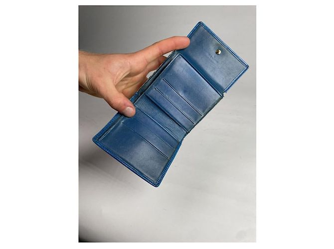 Louis Vuitton Grenelle blauer Leder Geldbeutel - Ansicht 4