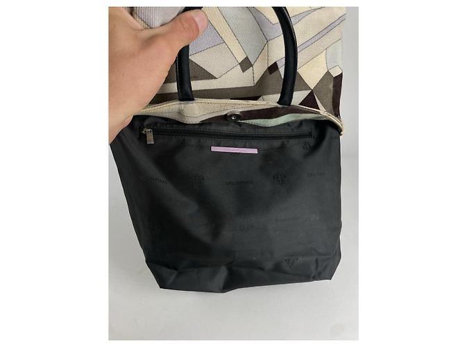 Borsa a mano in cotone marrone Emilio Pucci - vista 2