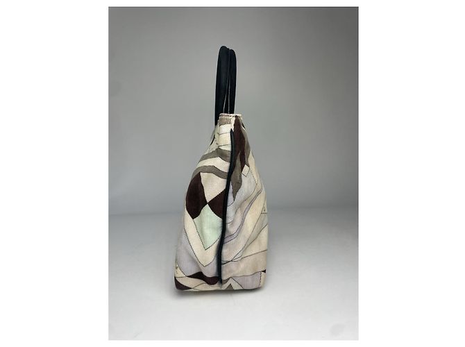 Borsa a mano in cotone marrone Emilio Pucci - vista 3