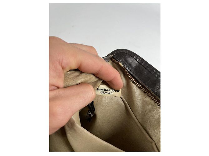 Borsa a tracolla in cotone marrone Saddle di Dior - vista 3