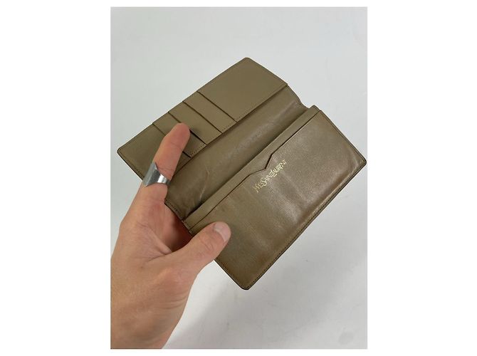 Cartera de cuero beige Yves Saint Laurent - vista 3