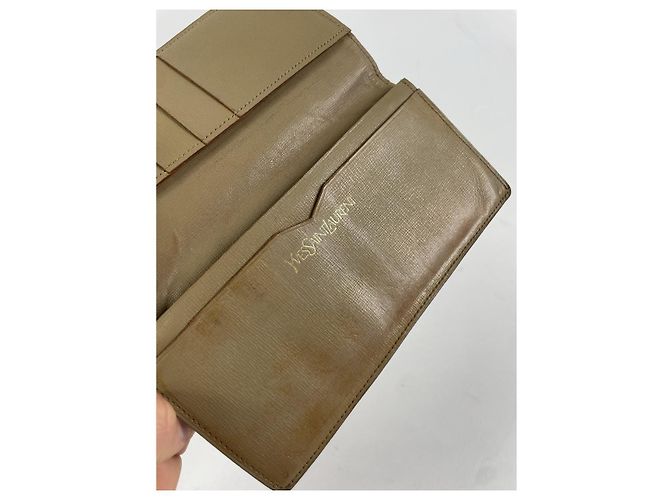 Cartera de cuero beige Yves Saint Laurent - vista 4