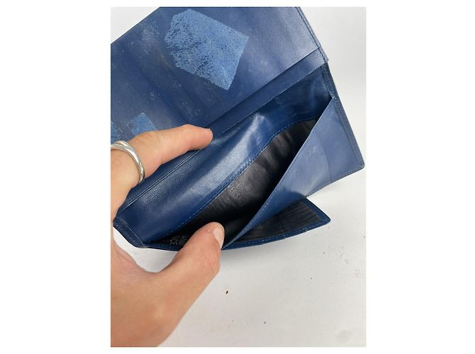 Borsa in pelle blu Gianni Versace - vista 5