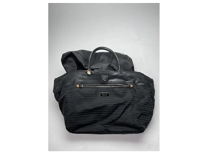 Bow Prada Re-Edition 2005 schwarze Polyester-Handtasche mit Reißverschluss - Ansicht 2