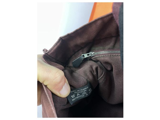 Borsa a mano in cotone nero Hermès - vista 2