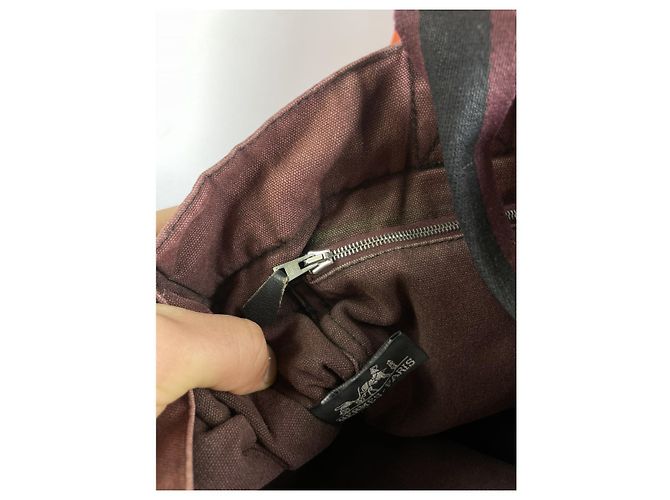 Borsa a mano in cotone nero Hermès - vista 3