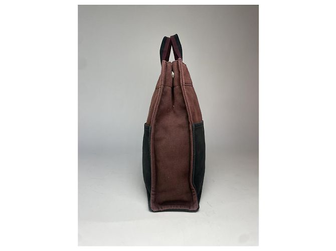 Borsa a mano in cotone nero Hermès - vista 5