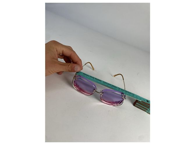 Gafas de sol de metal morado Yves Saint Laurent Púrpura - vista 5