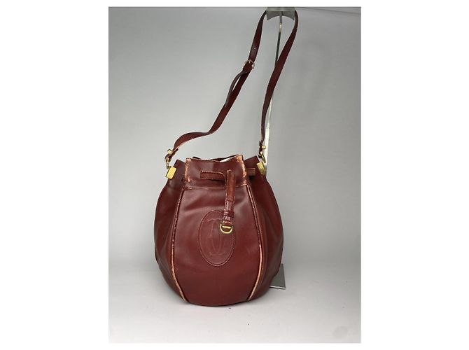 Borsa a mano in pelle bordeaux Cartier Bordò - vista 2