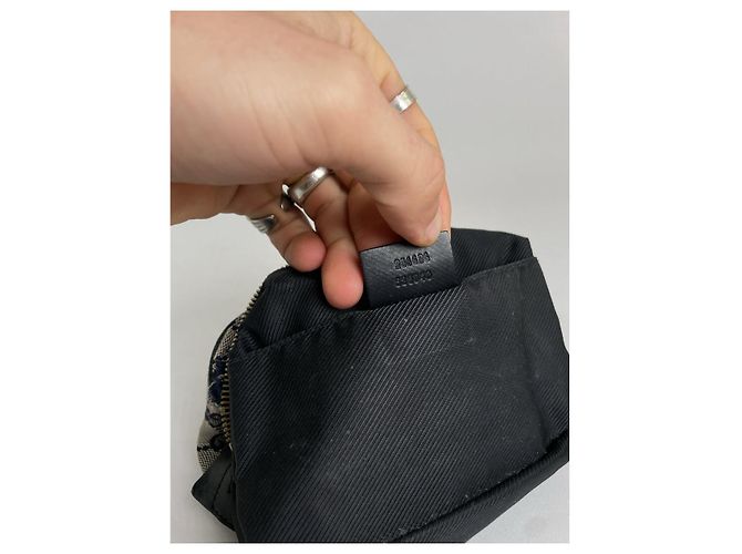 Clutch in cotone grigio Gucci Dionysus - vista 2