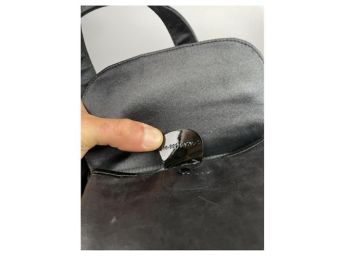 Bamboo Gucci Vintage Handtasche aus schwarzem Polyester mit Bambus - Ansicht 4