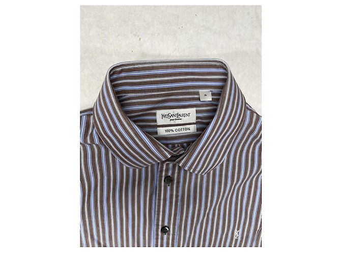 Camicia in cotone antracite Yves Saint Laurent - vista 5