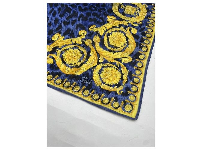 Gianni Versace Navy Silk Scarf - view 3