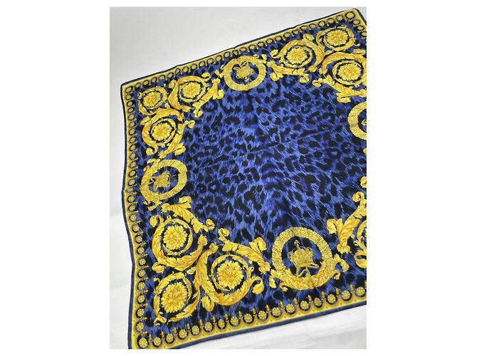 Gianni Versace Navy Silk Scarf - view 4