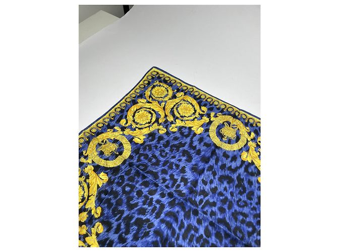 Gianni Versace Navy Silk Scarf - view 5