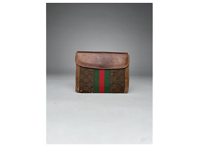 Borsa in pelle marrone Gucci Horsebit 1955 - vista 2