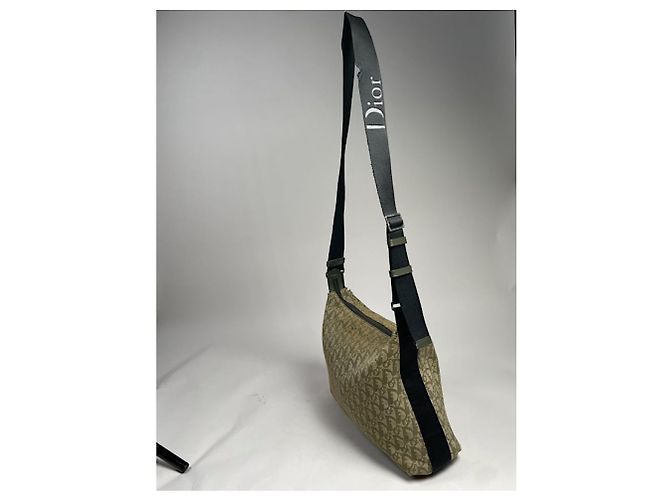 Borsa a mano in cotone marrone Dior Bowling - vista 4