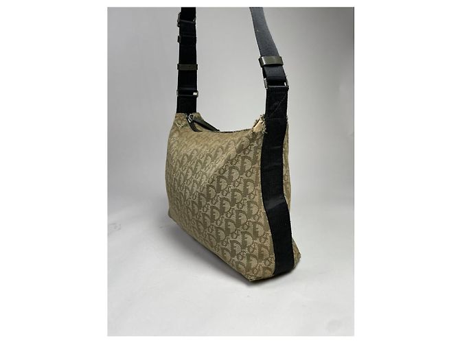 Borsa a mano in cotone marrone Dior Bowling - vista 5