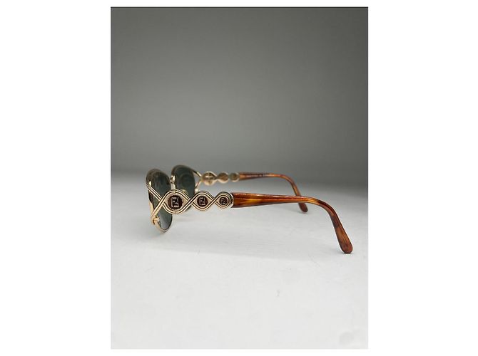 Fendi braune Metallsonnenbrille - Ansicht 2