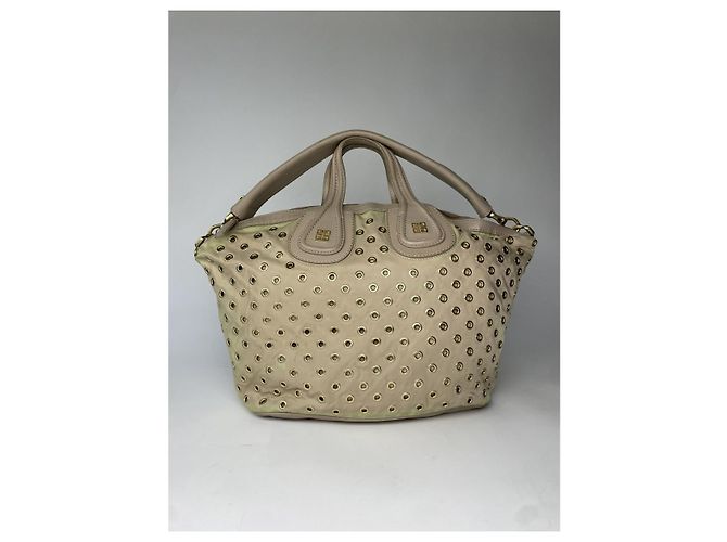 Bolsa de couro bege Givenchy Nightingale - vista 5