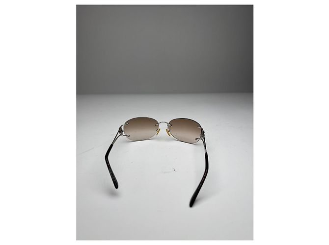 Céline Occhiali da sole in metallo Celine Brown Marrone - vista 3