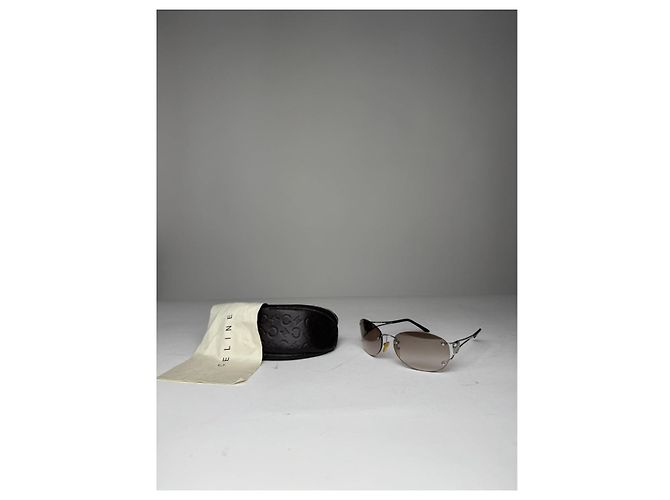 Céline Occhiali da sole in metallo Celine Brown Marrone - vista 5