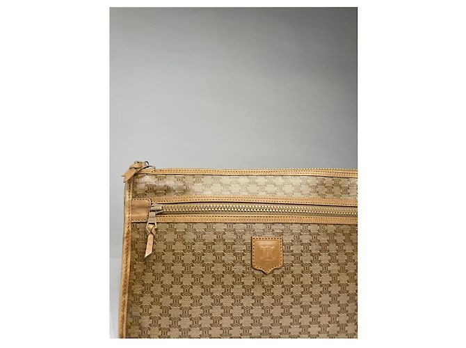 Céline Clutch in pelle marrone vintage Celine Triomphe - vista 3