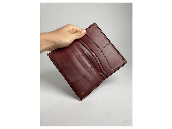 Borsa in pelle bordeaux Cartier Bordò - vista 4