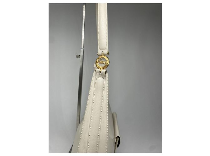 Borsa in pelle bianca Chloé Bianco - vista 5