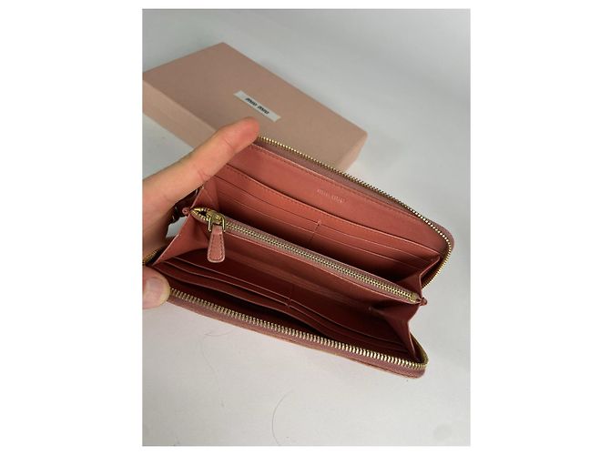 Cartera de cuero marrón Miu Miu Castaño - vista 4