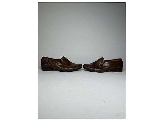 Christian Dior Dior Homme in pelle marrone piatta - vista 2