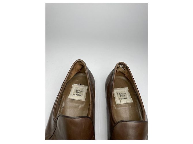 Christian Dior Dior Homme in pelle marrone piatta - vista 4