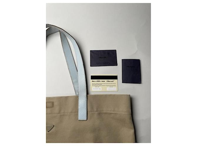 Borsa a mano in cotone marrone Prada Galleria - vista 3