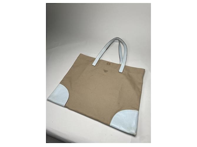 Borsa a mano in cotone marrone Prada Galleria - vista 5
