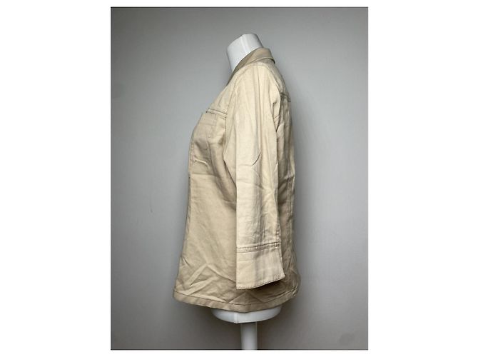 Autre Marque Abrigo trench de algodón beige Kansai Yamamoto - vista 2