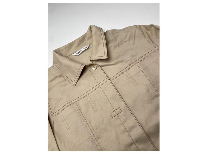 Autre Marque Abrigo trench de algodón beige Kansai Yamamoto - vista 5